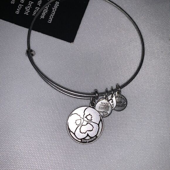 women's Alex and Ani Because I Love You Stepmom Charm Bangle - Picture 6 of 6